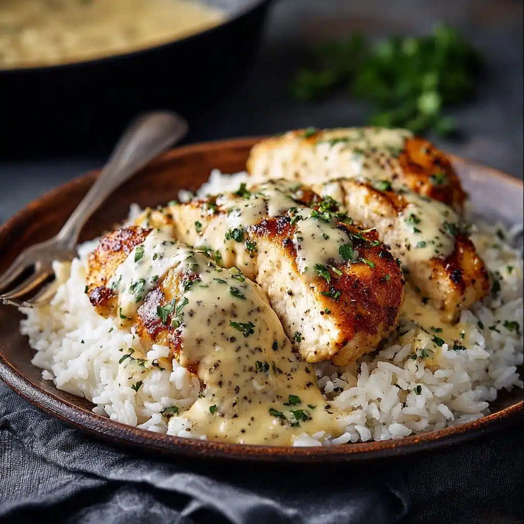 Creamy Smothered Chicken And Rice Recipe - Recipe Image