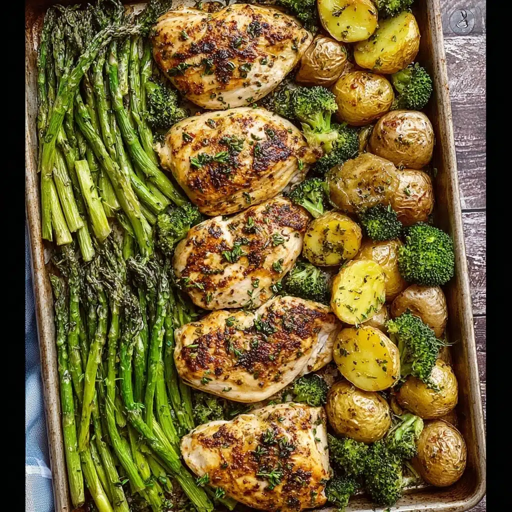Sheet Pan Garlic Butter Chicken and Veggies Recipe - Recipe Image