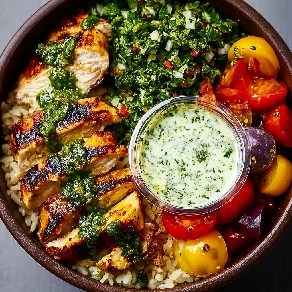 Chimichurri Grilled Chicken Bowl with Garlic Sauce Recipe