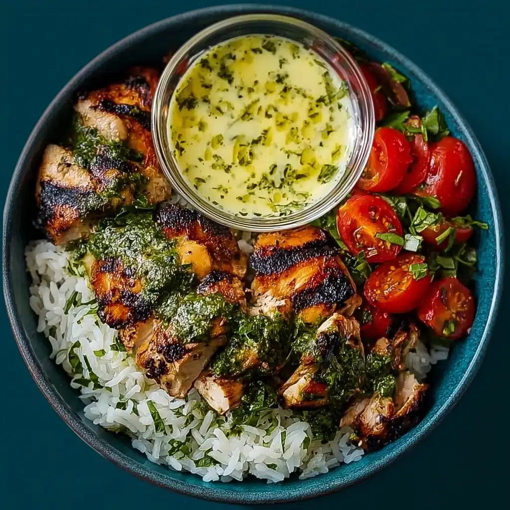 Chimichurri Grilled Chicken Bowl with Garlic Sauce Recipe - Recipe Image