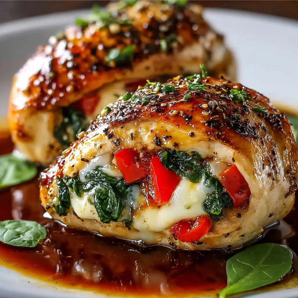 Roasted Red Pepper Mozzarella Stuffed Chicken Recipe - Recipe Image