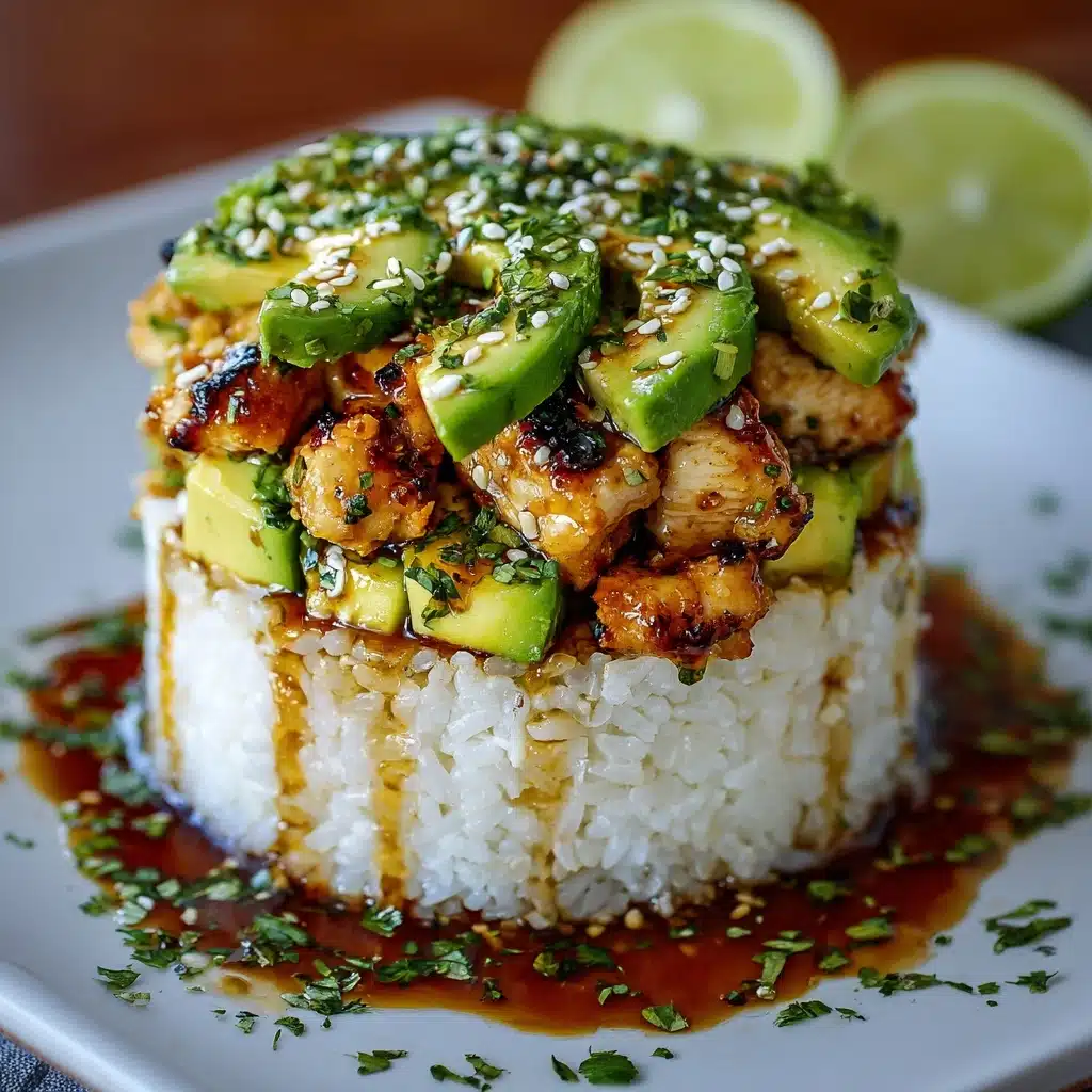 Honey Lime Chicken & Avocado Rice Stack Recipe - Recipe Image