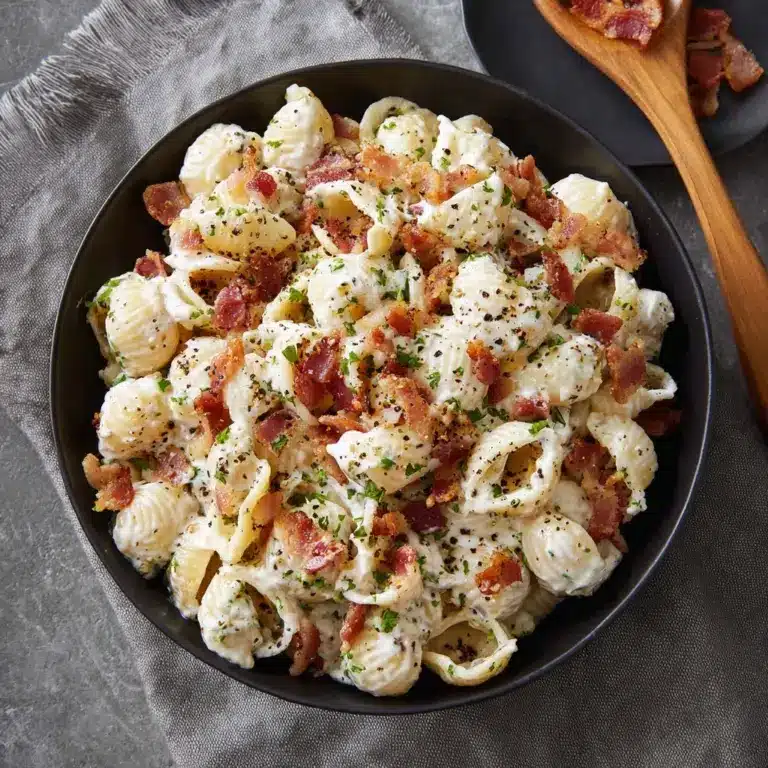 Creamy Bacon Cheddar Ranch Pasta Salad Recipe