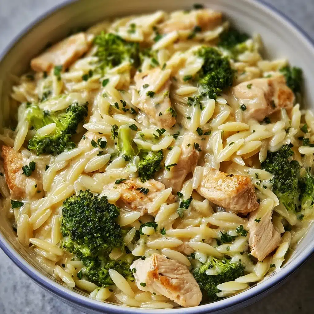 Cheesy Chicken Broccoli Orzo Recipe