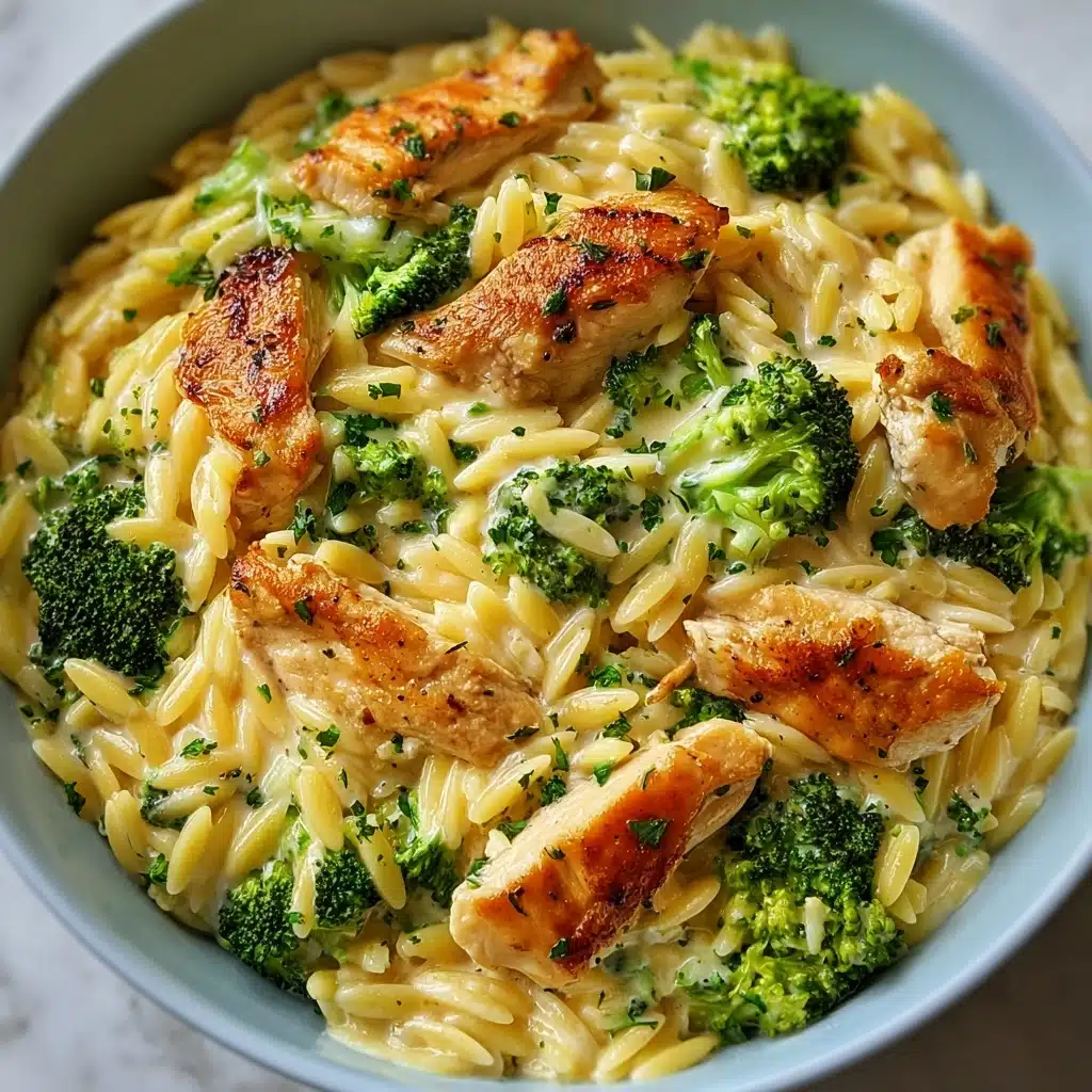 Cheesy Chicken Broccoli Orzo Recipe - Recipe Image