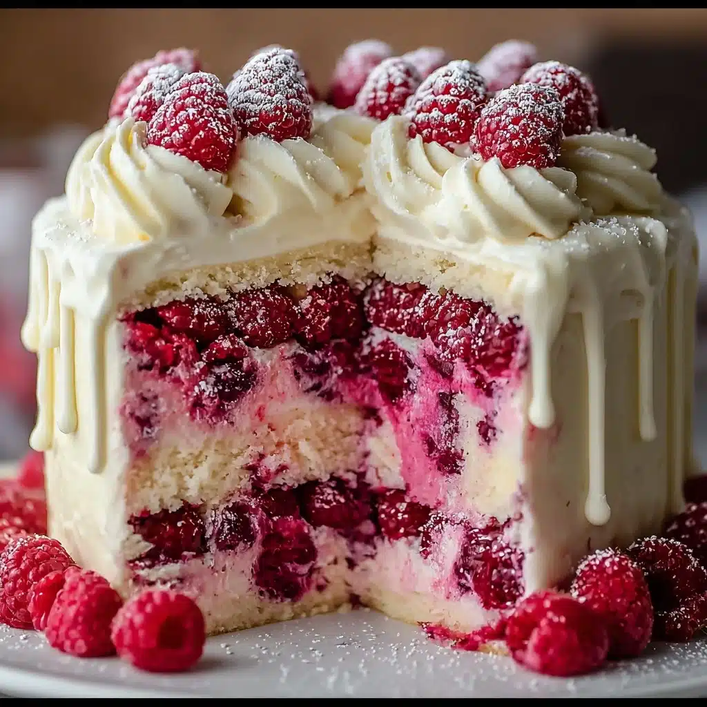 White Chocolate Raspberry Dream Cake  A Heavenly Dessert Recipe - Recipe Image