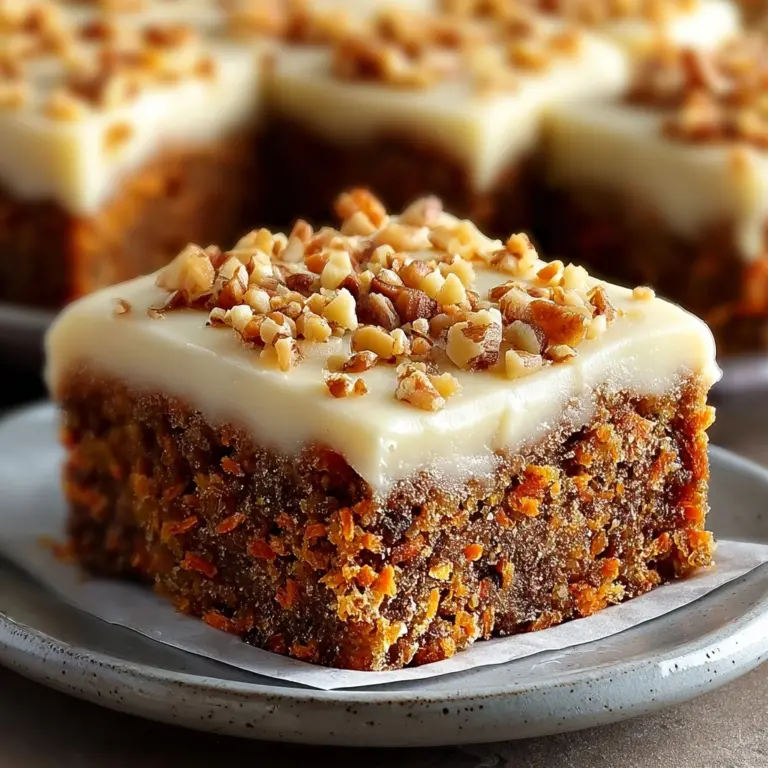 Decadent Carrot Cake Bars with Cream Cheese Frosting Recipe