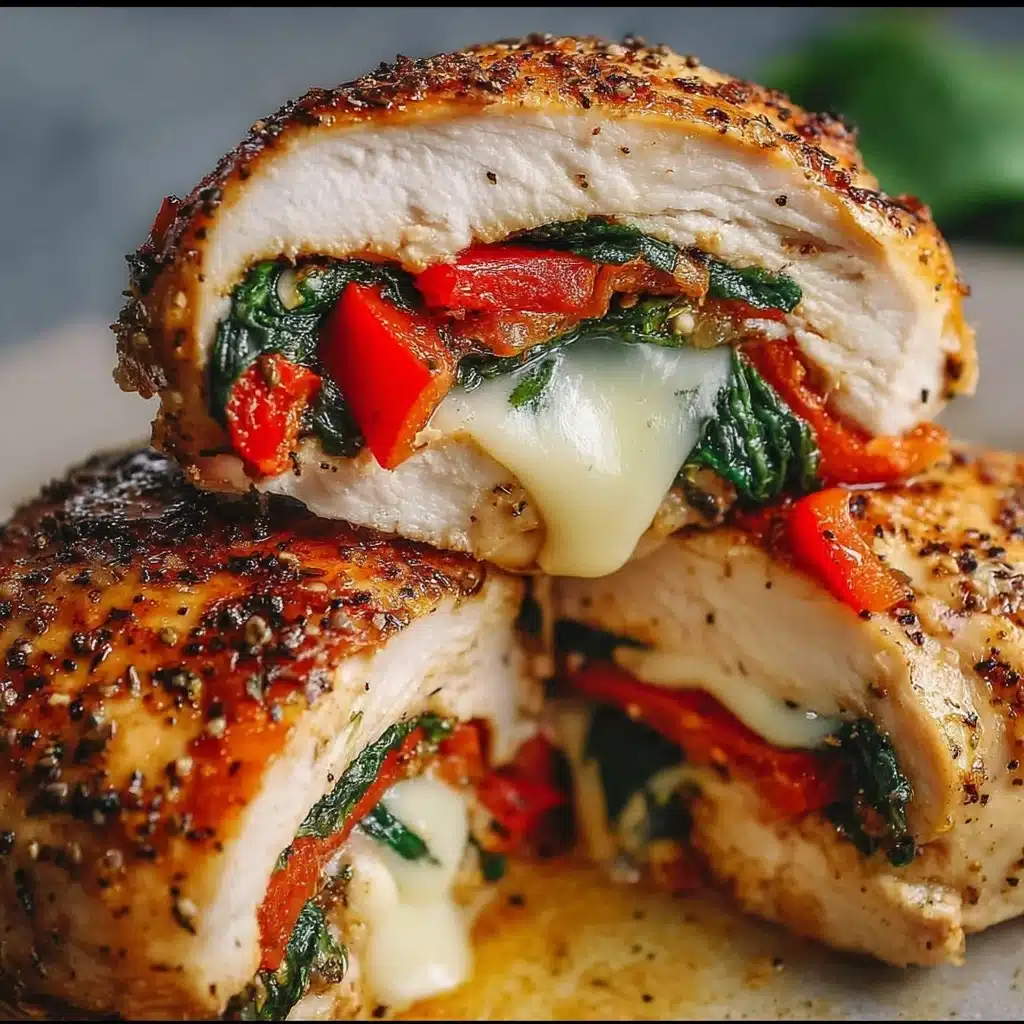 Roasted Red Pepper Mozzarella Stuffed Chicken Recipe