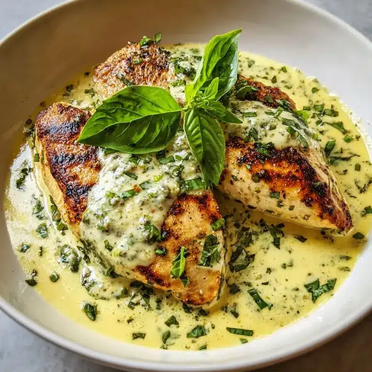 Mozzarella Chicken in Basil Cream Sauce Recipe