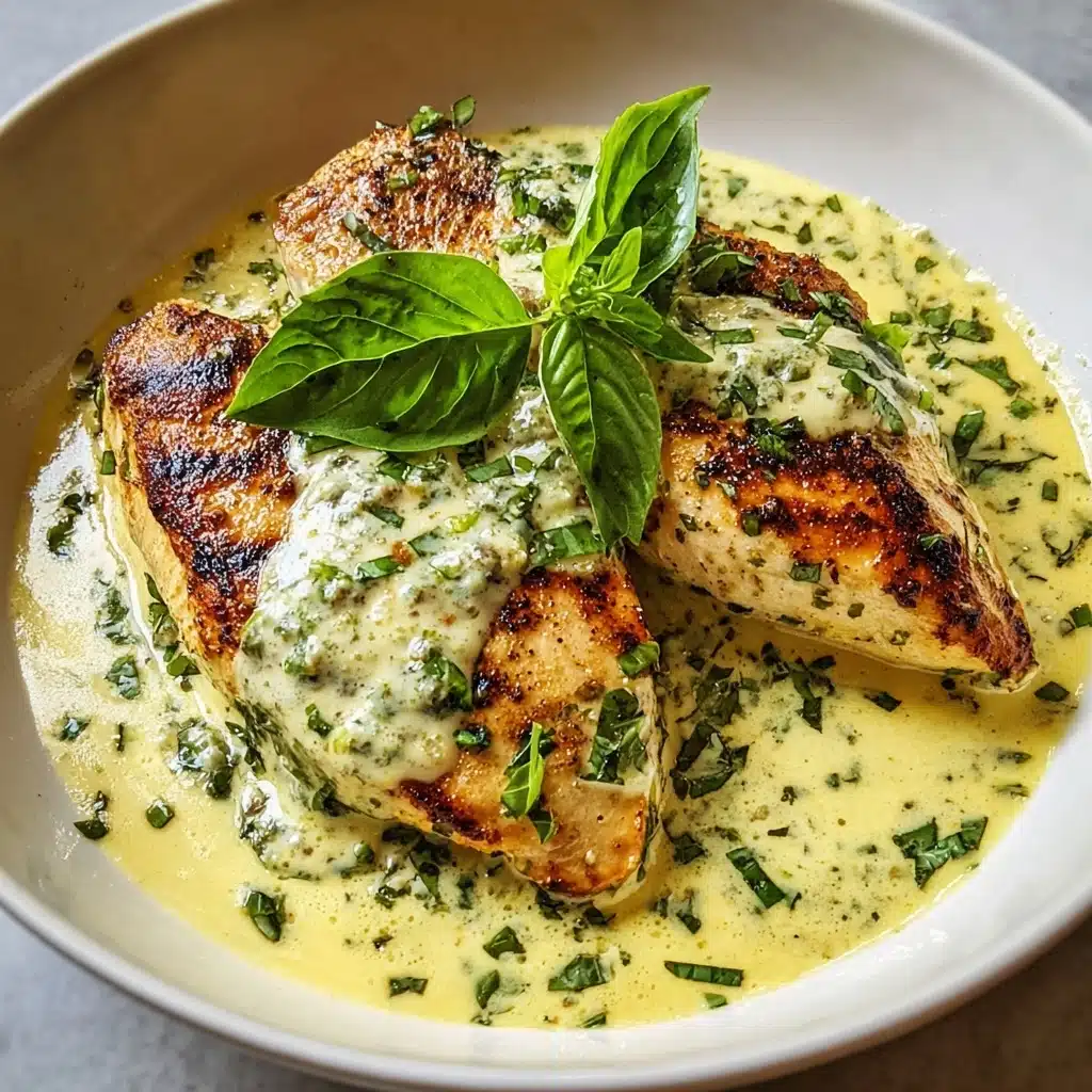Mozzarella Chicken in Basil Cream Sauce Recipe